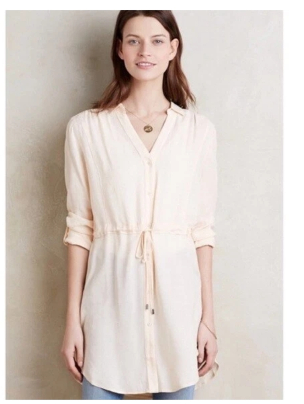 HD in Paris Pale Peach Tunic Dress Pullover S